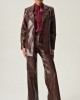 Eveleya Cocoa Croco Leather Pants